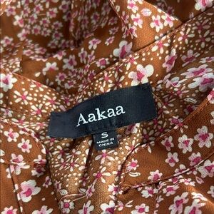 For bundles only -Aakaa tiered mini dress long sleeve string waist front closure